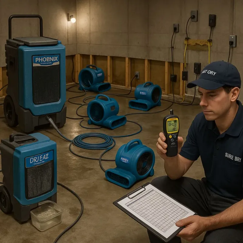 Structural Drying and Dehumidification process in Melrose Park, IL